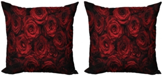 Abakuhaus Kissenbezüge Modern Accent Doppelseitiger Digitaldruck, (2 Stück), Dunkelrot Tropfen von Blooming Bouquet