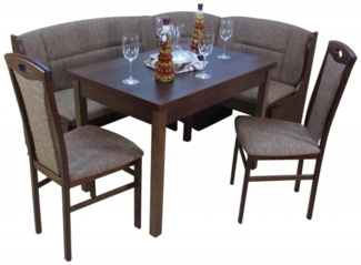 4tlg. Eckbankgruppe "Josef" 125x165 cm, nussbaum/cappuccino