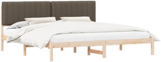 vidaXL Bettgestell mit gepolstertem Kopfteil Taupe 200 x 200 cm 3405575