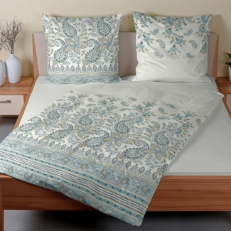 Casatex Satin Bettwäsche Wilma mint|155x220 cm + 80x80 cmCasatex Satin Bettwäsche Wilma mint