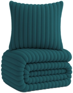 One Home Bettwäsche Winter Cashmere Touch Cord Optik, Fleece, 2 teilig, kuschelig flauschig warmes weiches Flanell Teddy Plüsch