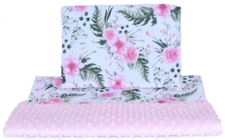 Primawela Babybettdecke Minky Baby Kinderwagenset Kuscheldecke Kinder Decke Kissen Einhorn