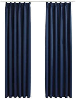 vidaXL Verdunkelungsvorhänge mit Haken 2 Stk. Blau 140x225cm 134455