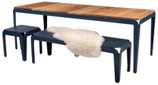 Bended Table Wood Grau-Blau