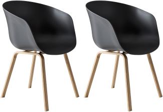 Esszimmerstuhl 2er Set schwarz Polsterstuhl Stuhlset Küchenstuhl