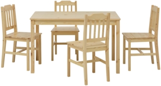 Essgruppe Kiefer massiv Natur lackiert 1 Tisch 4 Stühle