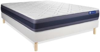 Actiflex morpho Matratze 130x210 cm + Bettgestell mit Lattenrost, Härtegrad 2, Taschenfederkern und Memory-Schaum, Höhe : 24