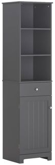 SoBuy BZR17-DG Badezimmer-Hochschrank, MDF, Lackiert, Dunkelgrau, 40 x 161 x 38 cm