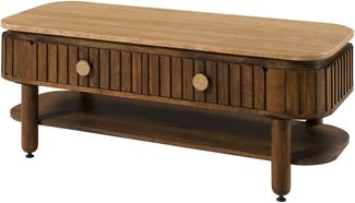Couchtisch Mango 120 x 50 x 45 braun geölt KYOTO #117