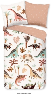 Good Morning Kinder Bettwäsche 135x200 Dino Wende braun 30401 multi