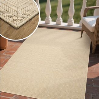 OTTO home Teppich Aliv, Fischgräten-Design auch für Balkon und Terrasse, rechteckig, Höhe: 3 mm, In- und Outdoor geeignet, Wetterfest & UV-beständig