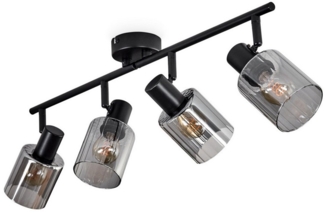 hofstein Deckenleuchte Deckenlampe aus Metall/Glas in Schwarz, ohne Leuchtmittel, Leuchte mit Glasschirmen (8 cm), 4 x E14, ohne Leuchtmittel
