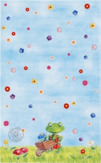 Kinderteppich- Oskar und sein Freund auf der Wiese in Zwei Größen- Teppich 160x100 cm