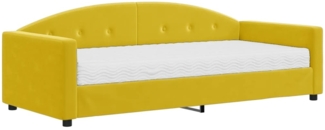 vidaXL Tagesbett mit Matratze Gelb 90x200 cm Samt 3197282