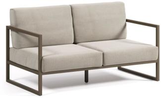 Nosh Comova 2-Sitzer Sofa 100% outdoor hellgrau und Aluminium grün 150 cm