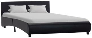 vidaXL Bettgestell Schwarz Kunstleder 140 x 200 cm 285453