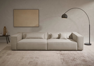LeGer Home by Lena Gercke 3-Sitzer PIARA XXL, Sofa mit Kedernaht in Cord, Leinenoptik o. Strukturstoff, schwarze Füße, bequemer Sitzkomfort, extra tiefe Sitzfläche