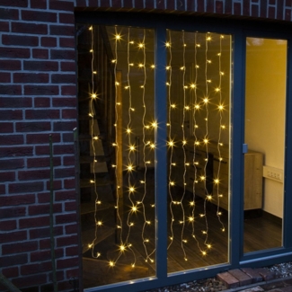 Gravidus LED-Lichtervorhang Lichtervorhang mit 120 warmweißen LEDs, 2 m Länge