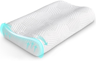 Orthopädisches Memory Foam Kopfkissen Weiß 50 x 36 cm - Höhenverstellbar