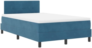 vidaXL Boxspringbett mit Matratze mit Kopfteil Blau 120 x 190 cm Samt 3342642