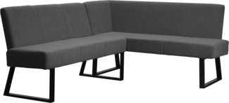 OTTO home Eckbank Gladiole, (Sitzbank, Esszimmerbank, Bank), mit Taschenfederkern, schwarzes Metallgestell, Breite 190 cm