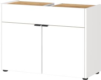 Kadima Design Stoßfester Unterschrank mit Siphonaussparung, 80x34x60, Easy-Clean, "Avis" Kollektion. Farbe: Weiß-Beige