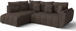 AX LIVING Couch mit Bettfunktion Corleone braune Ecksofa in L Form 266