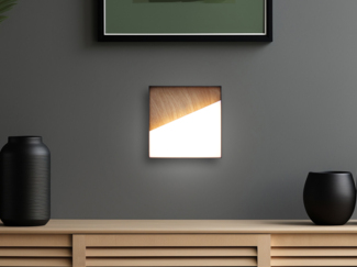 ECO Light 9490-Q WO LED Akku Wandleuchte MEG eckig 3000K IP44 holzfarben