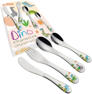 Kinderbesteck Kinder Besteckset 4-tlg. Edelstahl cilio DINO 124941