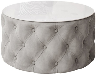 Lookway Couchtisch CHESTERFIELD 70 cm runder gepolsterter couchtisch