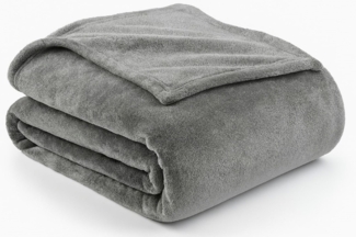 Julido Kuschlig weiche Kuscheldecke 150x200cm Wohndecke Tagesdecke Anthrazit