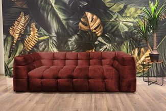 KAWOLA Sofa ROSARIO 2-Sitzer Velvet bordeaux 68 x 105 x 207 cm