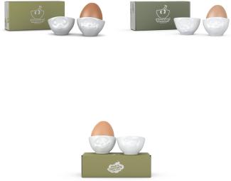 Fiftyeight 6er Eierbecher Set - KÜSSEND & VERTRÄUMT & GLÜCKLICH & HMPFF & LECKER