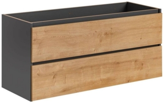 Waschtischunterschrank 120 cm MODENA-56 in anthrazit mit Hamilton Eiche Nb, B/H/T: ca. 120/57/46 cm