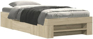 vidaXL Bettgestell ohne Matratze Sonoma-Eiche 75x190 cm Holzwerkstoff 3295529