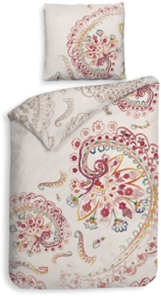 Heckett & Lane Mako-Satin Bettwäsche 135x200 Ruby natural Paisley rosa pink
