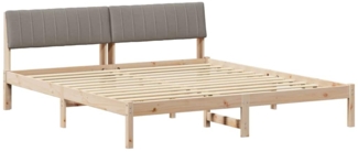 vidaXL Bettgestell Braun und Taupe 180 x 200 cm Massivholz Kiefer 3394356