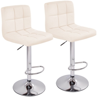 HawthyHome Barhocker Bistrohocker aus Kunstleder mit Rückenlehne und Fußstütze (2 St), Beige