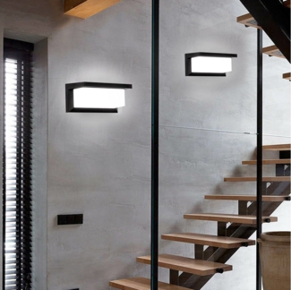 LETGOSPT Außen-Wandleuchte 18W LED Wandleuchte mit Bewegungsmelder Außen, Modern Innen wandlampe, LED fest integriert, Wasserdicht IP65 Wandlampe,Modern Außenlampe für Terrasse Eingang
