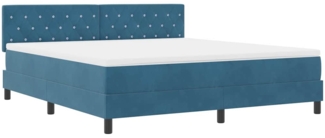 vidaXL Boxspringbett mit Matratze Dunkelblau 180 x 200 cm Samt 3342606