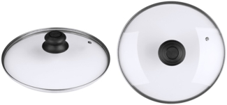 Michelino Glasdeckel für Pfannen/Töpfe 24 cm mit Dampfauslass & Kunststoffgriff