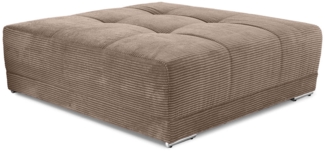 XXL-HOCKER Federkern B120/T120/H39 cm (passend zum BIG-SOFA) Cord Braun Taupe