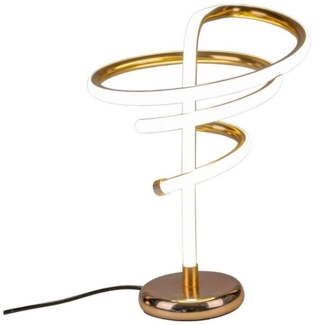 formano LED Tischleuchte LED Tischlampe Spirale aus Metall Gold, LED fest integriert, Dekoleuchte