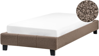 Bett ohne Kopfteil Bouclé ROANNE 90 x 200 cm Taupe