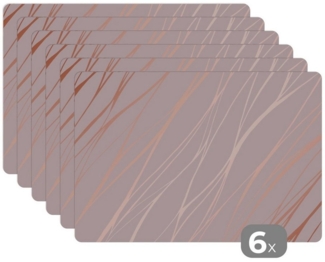MuchoWow Platzset Marmor - Rosa - Roségold - Muster, (6-St), Platzset, Platzdecken, Platzmatte, Tischmatten, Schmutzabweisend