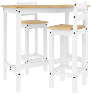 vidaXL 3-tlg. Bar-Set Weiß Massivholz Kiefer 4005692