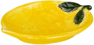 Levandeo® Dekoteller, Teller Zitrone Keramik 21cm ZItronenschale Sommer Obst Dekoschale