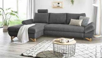 Ecksofa Skalm in grau mit Bettfunktion 284 cm