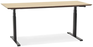 Kokoon Design Schreibtisch Sidebu Holz Natur und Schwarz 180 cm