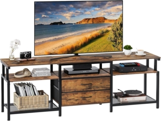 Hoobro Lowboard TV-Schrank, Sideboard, Gaming TV Board (Fernsehschrank mit Stauraum, 2 Vliesstoff-Schubladen), für Fernseher bis zu 75 Zoll